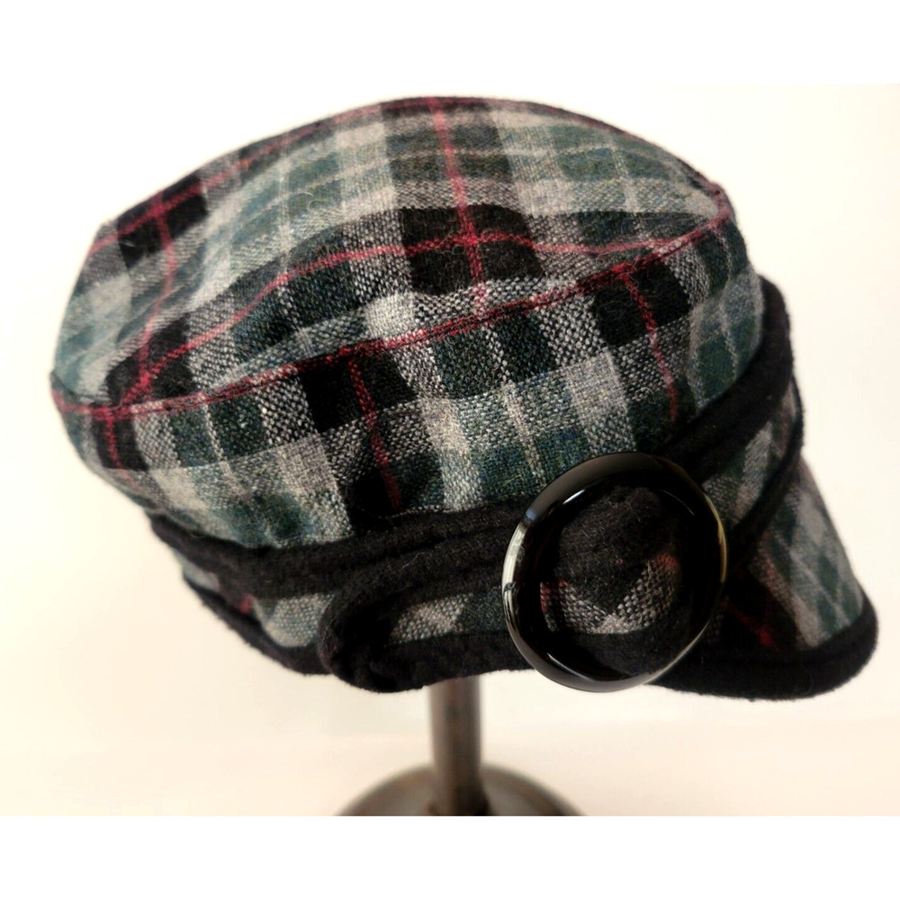 Jeanne Simmons Women’s M Wool Blend Cadet Hat Multicolor Buckle Cap New